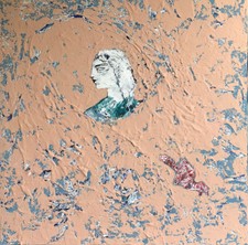 RONAK MOSHIRI - THE VERB OF THE BIRDS III - MIXED ON CANVAS - 60x60 - 2017