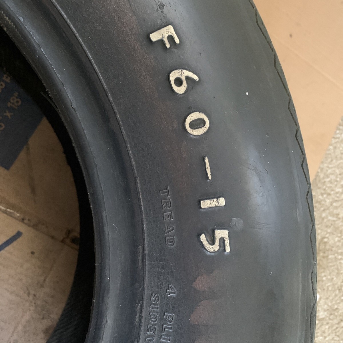 F60-15 Goodyear Polyglas GT Tire ORIGINAL Raised White Letter
