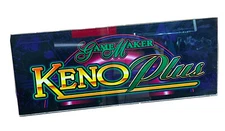 Bally KENO PLUS 17.5” Glass Vintage Casino Slot Machine Insert Panel 1996 *RARE*