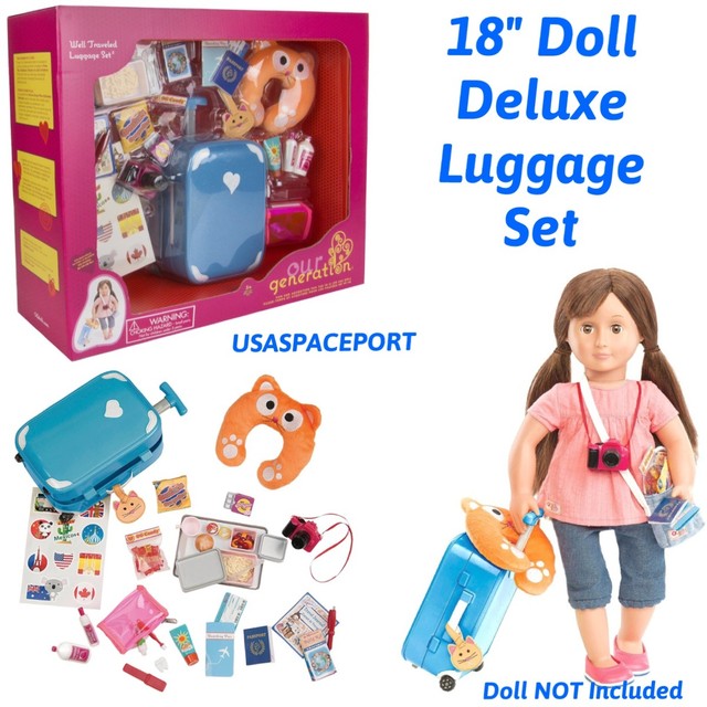18" Doll Deluxe LUGGAGE SET Suitcase For American Girl Boy Our