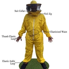 Yellow Beekeeper Suit XL - Complete Protection, Durable Gear