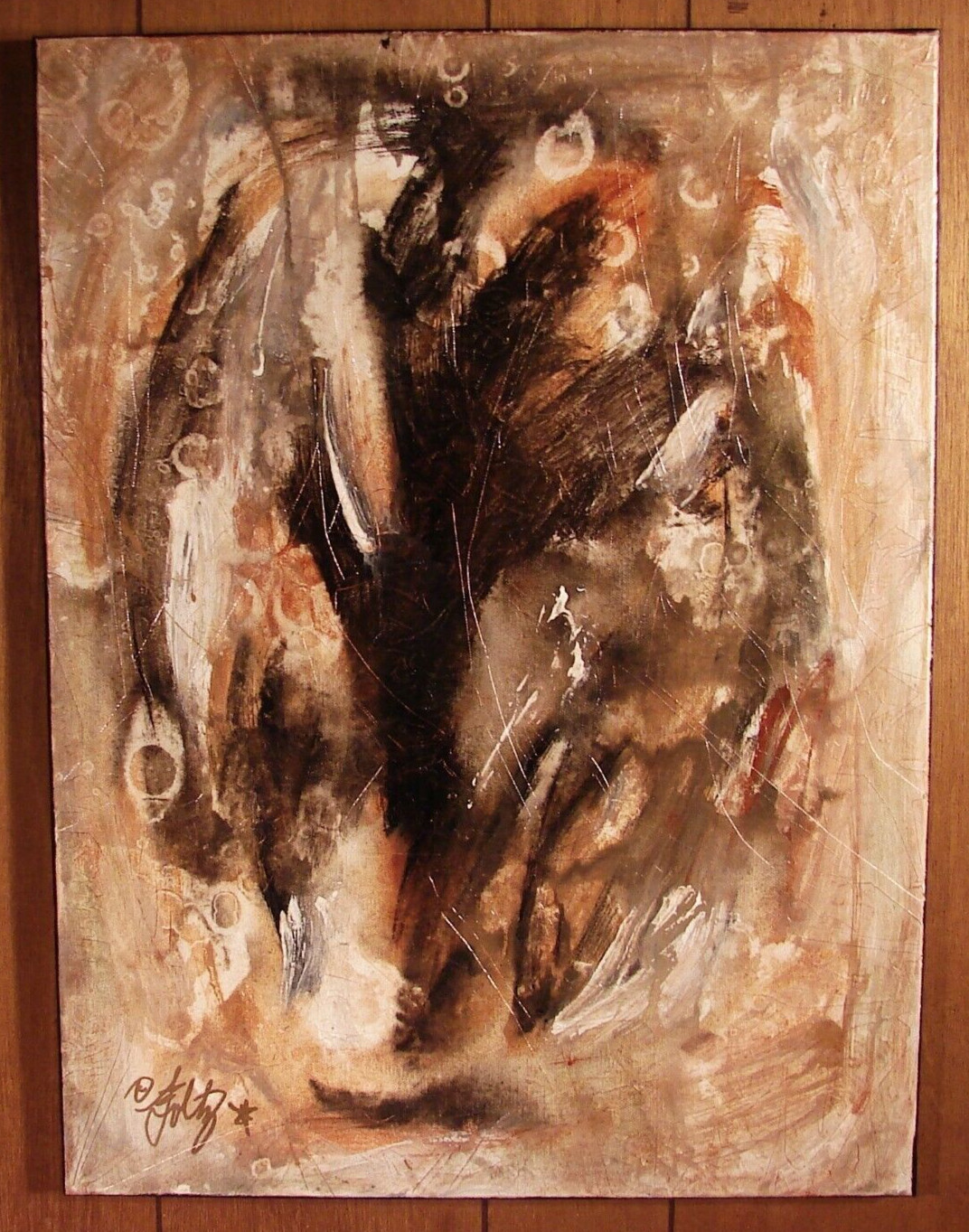 Modernist ABSTRACT PAINTING Expressionist MODERN Art WOODY PLACES by FOLTZ 