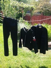 Vintage WW2 Era US Navy Pants shirts Wool Cracker Jack Flare Black