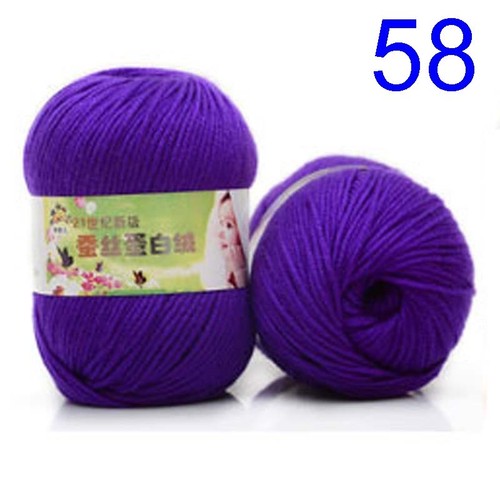 100g Roll Silk Cotton Hand Knitting Yarn Crochet Hand Thick Wool Thread Yarn DIY - Picture 85 of 101