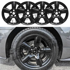 Set 4 Gloss Black Skin Rim Covers FOR 2015-2019 Ford Mustang Ecoboost 17" Wheel