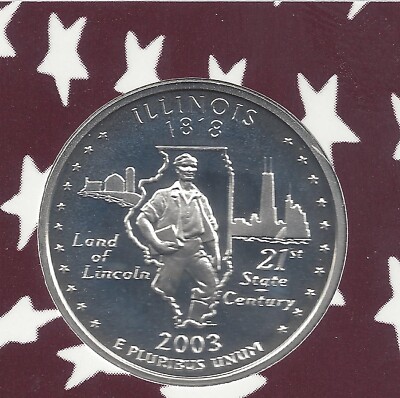 2003 S Silver Proof ILLINOIS Quarter - 90% Silver