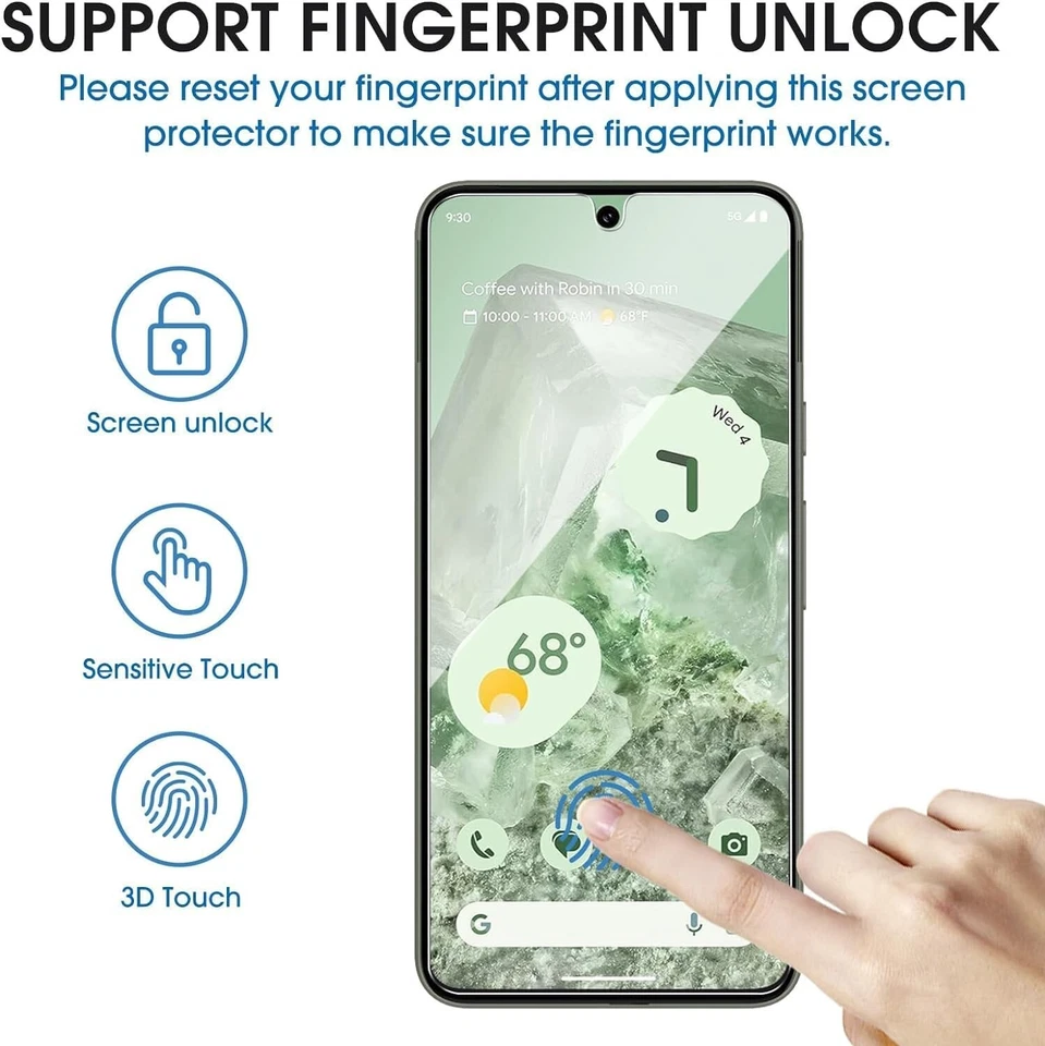 amFilm 3+1 Pack for Google Pixel 8 Screen Protector Tempered Glass - Image 3 of 4