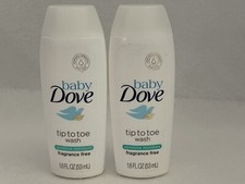 Set Of 2 Baby Dove Tip to Toe Wash  Shampoo Rich Moisture, Travel Size, 1.8 oz