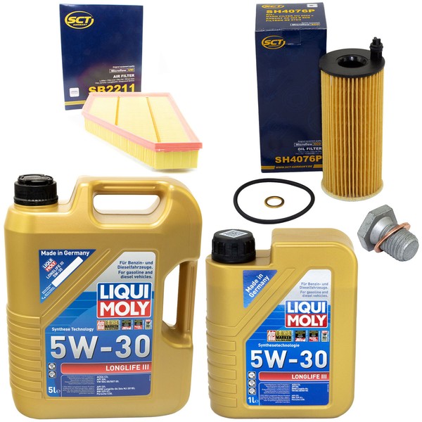 MotoröL Filter Set 5W-30 6 Liter + ÖLablassschraube FüR BMW 3Er 318D 320D X1-image