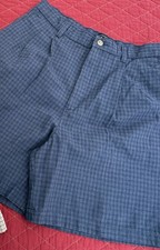 Lee Casuals Vintage 90s Pleated Mom Shorts Khaki White Check High Rise Womens 12