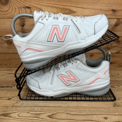 New Balance 608 Sneaker Damen UK 3,5 weiß rosa Leder bequeme Wanderschuhe Neu mit Karton