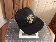 Vtg Jack Daniels Trucker Hat Cap Black Mesh Snap Back