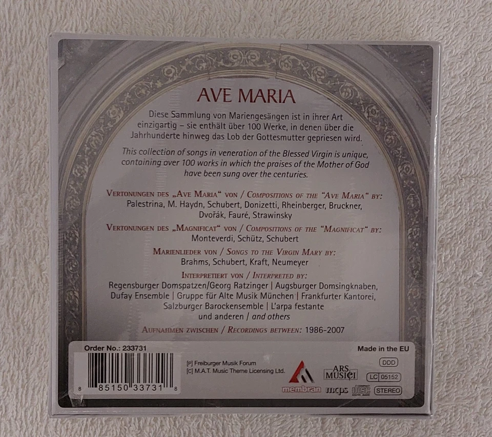 10 CD Collection Box Ave Maria Praise of Virgin Mary Through The Centuries Neu - Bild 2 von 4