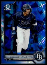 2022 Bowman Draft Chrome Sky Blue Refractor Willy Vasquez Tampa Bay Rays #BDC-40
