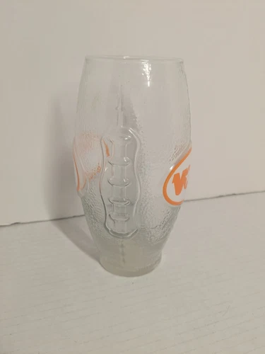 UNIVERSITY OF TENNESSEE  UT VOLUNTEERS VOLS FOOTBALL SHAPED DRINKING GLASS