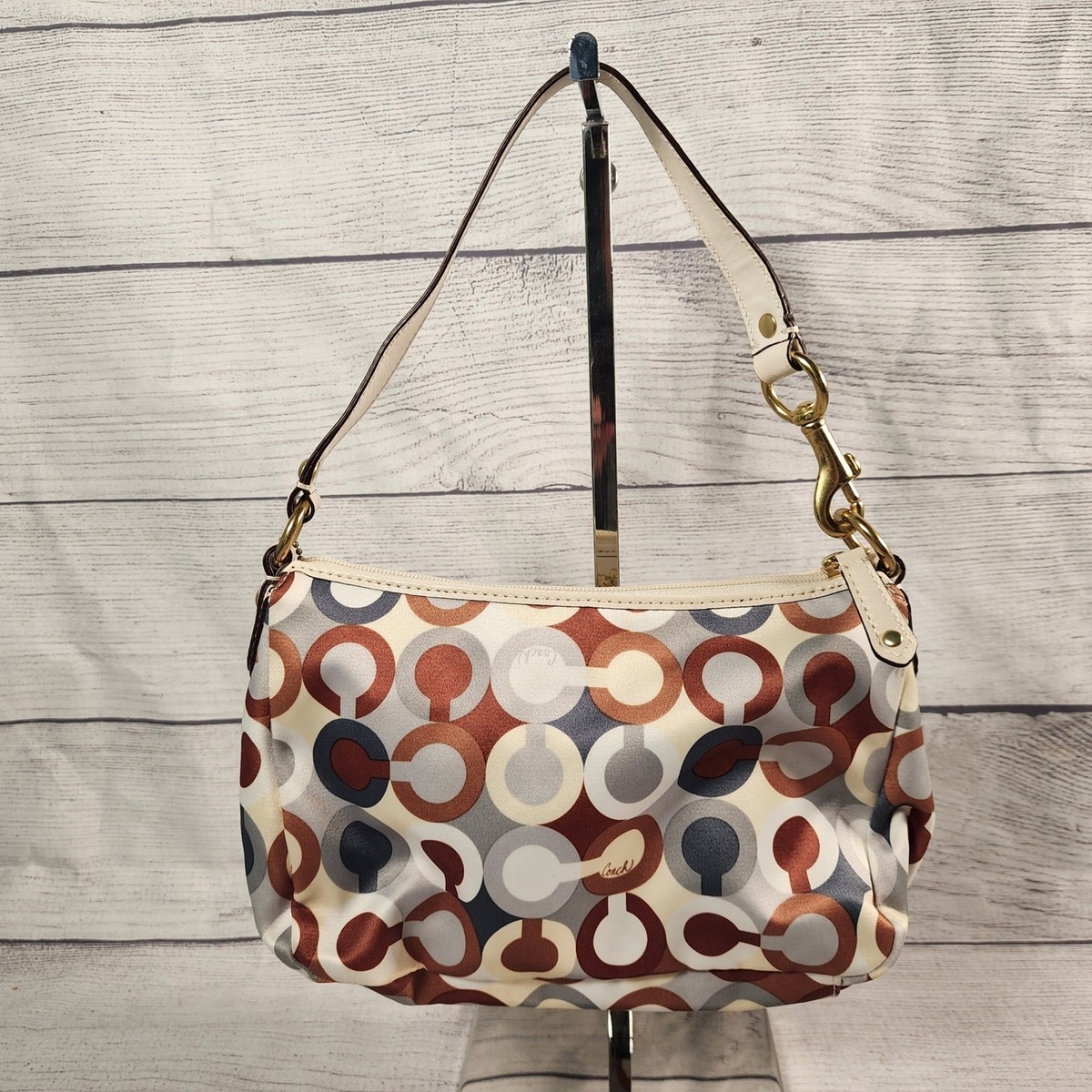 Coach Madison Op Art Sateen Sophia Top Handle Bag Multi-Color 
