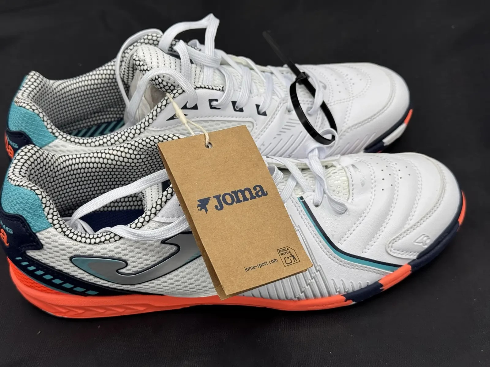 Joma Dribling Indoor Court Shoes White Orange Blue Futsal Trainers UK 7 EU 41 image 6