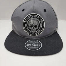 Thirteenth Floor Haunted House Hat Snapback Zephyr Cap Gray/Black Skull Logo