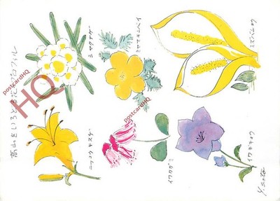 Ansichtskarte: Japanische Kunst, Alpenflorae, Tovvada Hachimantai Nationalpark