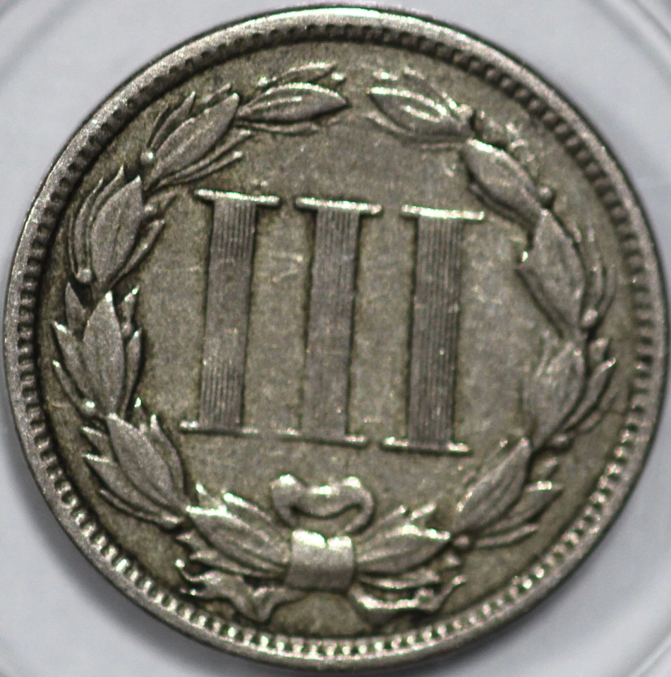 1865-P Three Cent Piece, Copper/Nickel.Over 100 years old [SN06] - Image 2 of 2