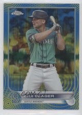 2022 Topps Chrome Sonic Blue & Yellow Pulse Refractor 73/75 Kyle Seager #131 0g7