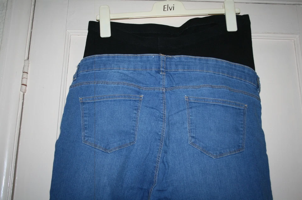 SIZE 14 MATERNITY DOROTHY PERKINS BLUE SKINNY JEANS WITH STRETCH  29" LEG - Image 4 of 4
