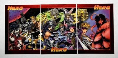 1993 CYBER FORCE/STRYKE FORCE HERO RED FOIL PROMO 3-CARD PUZZLE SET (NM/M)