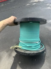 TiniFiber TF12-OM4-PL 12 Fiber OM4 Micro Armor Plenum Cable – 253ft Aqua