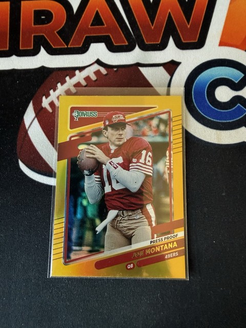 2021 Donruss Joe Montana Gold Press Proof Premium Stock #57 49ers