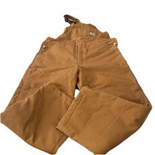 Carhartt Bib Overalls Duck Quilt Lined Men 42x28 Double Knee R02-BRN USA