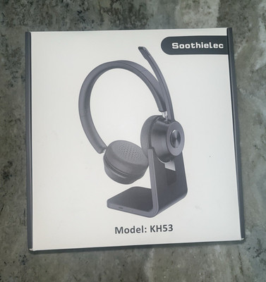Soothielec KH53 Bluetooth Wireless Single-Ear Boom Mic Headset, Black + USB