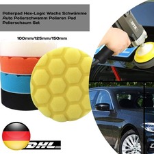 Polierset 100-150mm Hex-Logic Polierschw&auml;mme Wachs Pads f&uuml;r Exzenterpolierer Aut