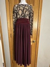 Curtain Call Burgundy Long Skirt Sequin Mesh Lyrcal Dance Costume R533 CXL