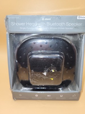 Atomi Magnetic Bluetooth Speaker Shower Head -Black NEW Open Box