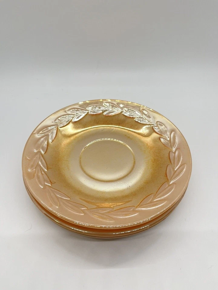 Juego de 3 platillos Anchor Hocking Fire King ámbar melocotón vidrio Foto 2 de 4