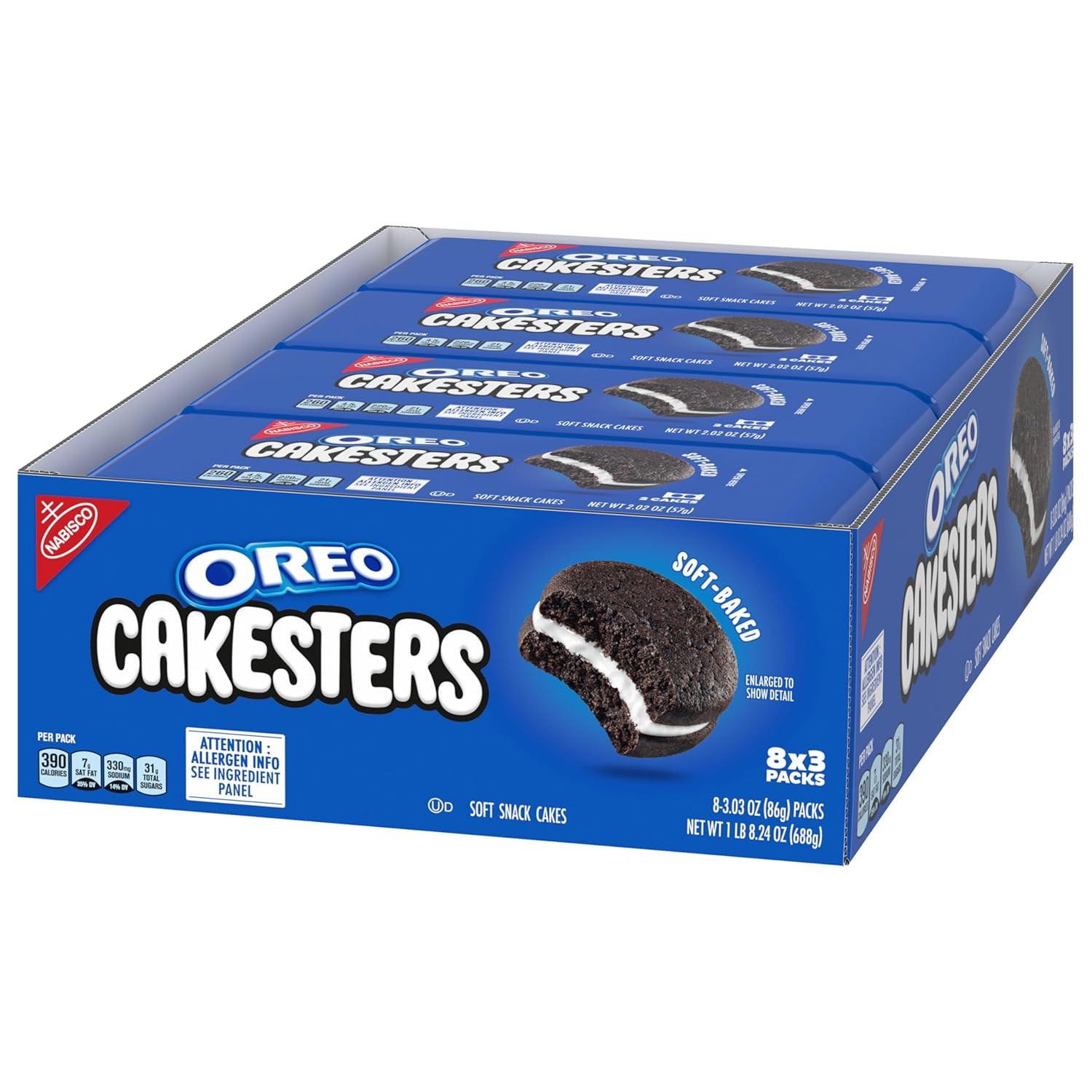 Cakesters Soft Snack Cakes, 8-3.03 Oz Snack Packs