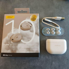 Jabra Elite 10 Wireless Earphones Noise Cancelling Bluetooth Dolby Cream Used