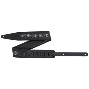 Used Levy's 2.5" Garment Leather Strap, Black w/ Zodiac Signs