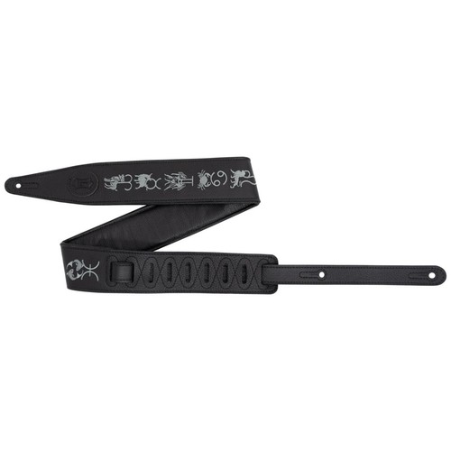 Used Levy's 2.5" Garment Leather Strap, Black w/ Zodiac Signs