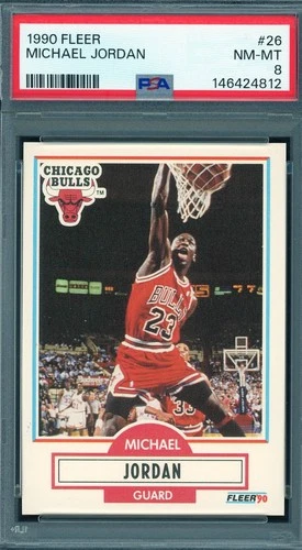 1990 Fleer # 26 Michael Jordan HOF PSA 8 NM-MT Bulls (146424812)