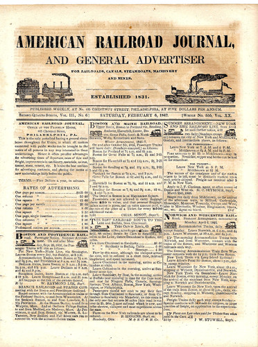 American Railroad Journal, and General Advertiser, February, 1847, Vol 3, No. 6