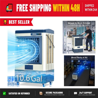 #ad Uthfy 41quot; Portable Evaporative Cooler 4800 CFM with 10.6 Gallon Tank $445.99