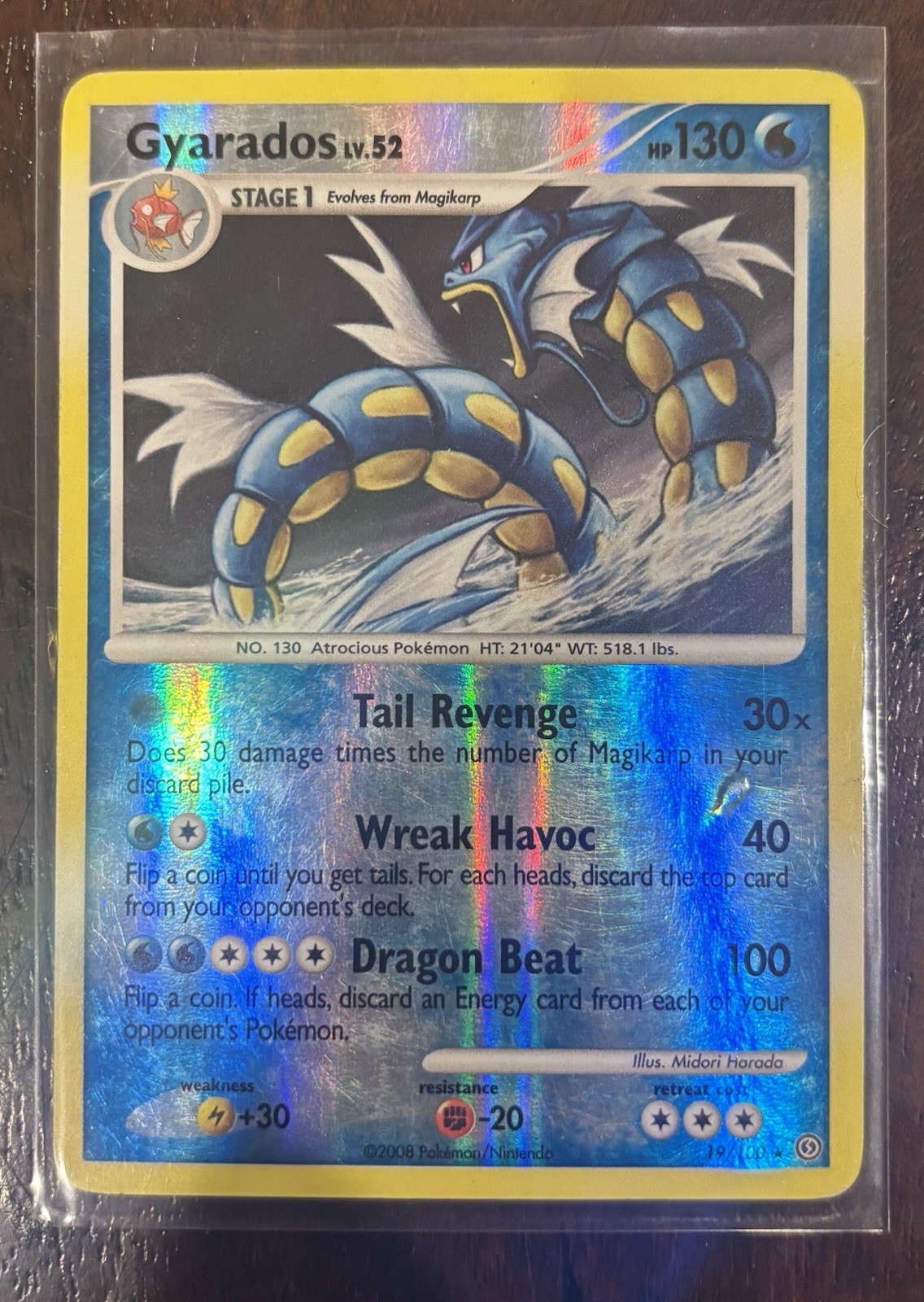 Pokémon Gyarados Stormfront 19/100 Reverse Holo Rare Stage 1 English Card
