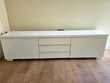 White Freestanding Rectangular TV Stand Fully Assembled**BESTA BURS**