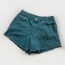 Vintage Lee Riveted Cutoff Jean Shorts Size 32 Forest Green