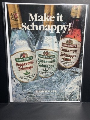 1983 Vintage Printed Ad, Wall Art, Hiram Walker Schnapps (1558)