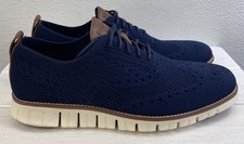 Cole Haan ZeroGrand Oxfords Men's Size 8M Marine Blue Stitchlite Wingtip Shoes