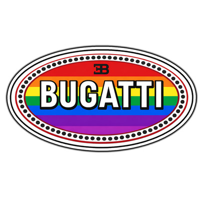 Bugatti Pride Logo #6 Sticker Waterproof Vinyl Decal Die-Cut Laptop Car