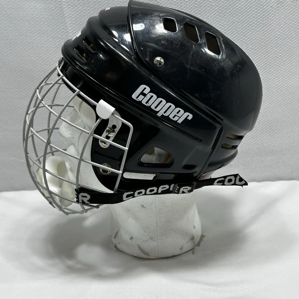 VTG 90’s Cooper HH1000L & FM309L Cage Hockey Helmet Black Size 7 1/8-7 5/8 Read - Image 4 of 4