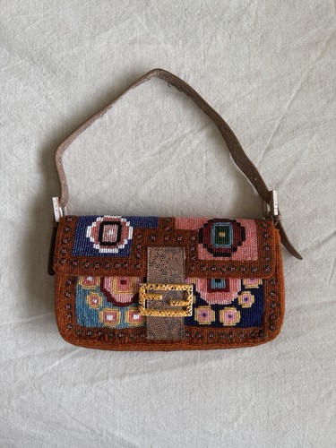 Fendi Fully Beaded Baguette Shoulder Bag